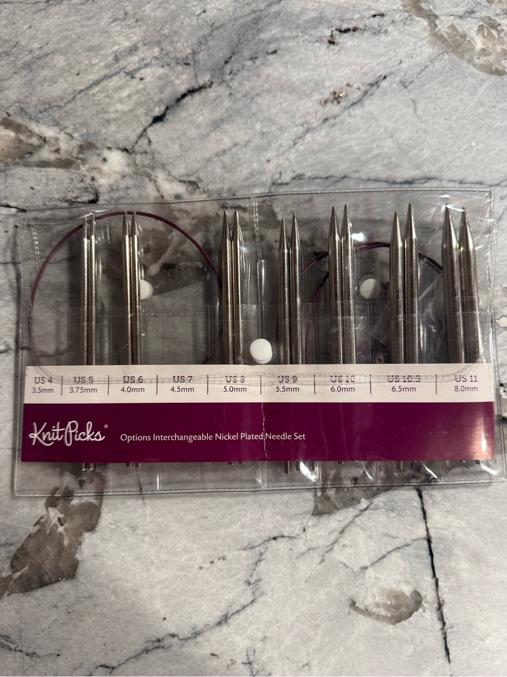 Knit Picks Options Interchangeable Nickel Plate Needle Set